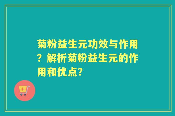 菊粉益生元功效与作用？解析菊粉益生元的作用和优点？
