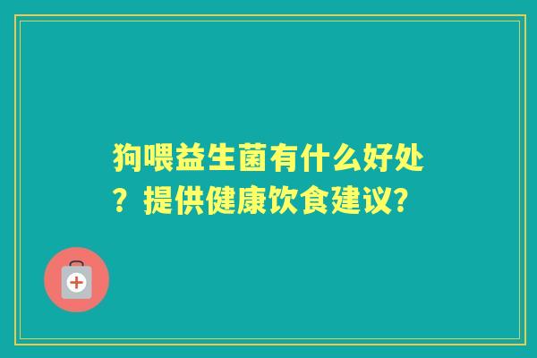 狗喂益生菌有什么好处？提供健康饮食建议？