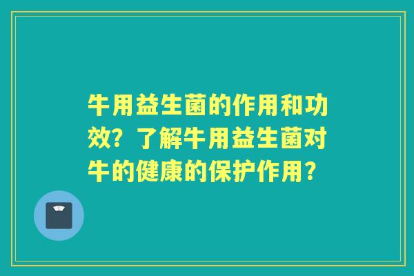 牛用益生菌的作用和功效？了解牛用益生菌对牛的健康的保护作用？