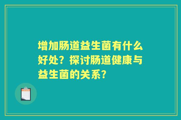 增加肠道益生菌有什么好处？探讨肠道健康与益生菌的关系？