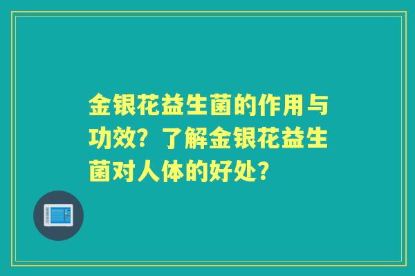 金银花益生菌的作用与功效？了解金银花益生菌对人体的好处？