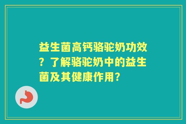 益生菌高钙骆驼奶功效？了解骆驼奶中的益生菌及其健康作用？