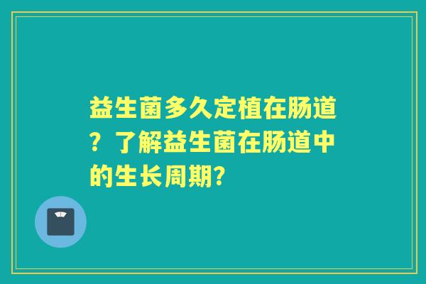 益生菌多久定植在肠道？了解益生菌在肠道中的生长周期？
