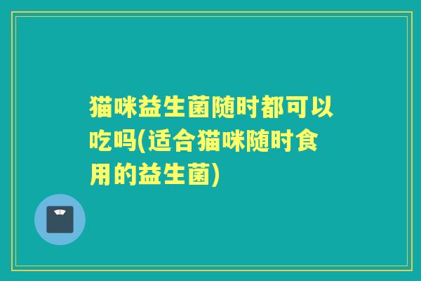 猫咪益生菌随时都可以吃吗(适合猫咪随时食用的益生菌)
