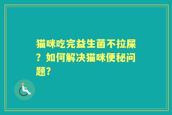 猫咪吃完益生菌不拉屎？如何解决猫咪问题？