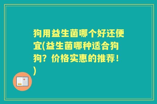 狗用益生菌哪个好还便宜(益生菌哪种适合狗狗？价格实惠的推荐！)