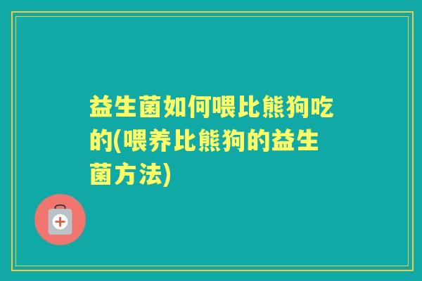 益生菌如何喂比熊狗吃的(喂养比熊狗的益生菌方法)
