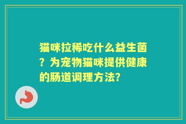 猫咪拉稀吃什么益生菌？为宠物猫咪提供健康的肠道调理方法？
