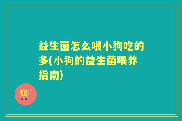益生菌怎么喂小狗吃的多(小狗的益生菌喂养指南)