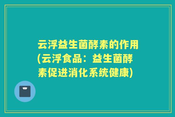 云浮益生菌酵素的作用(云浮食品：益生菌酵素促进消化系统健康)