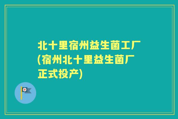 北十里宿州益生菌工厂(宿州北十里益生菌厂正式投产) 北十里宿州益生菌工厂(宿州北十里益生菌厂正式投产)