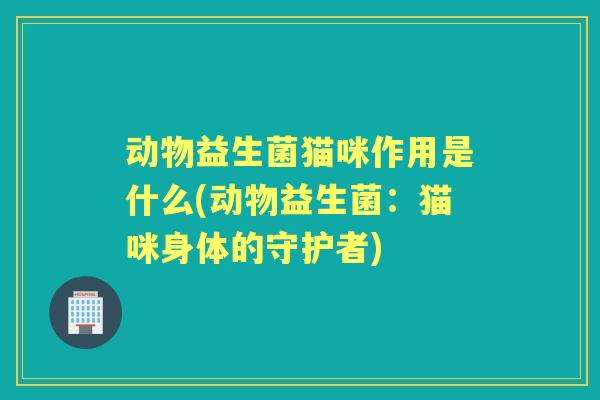 动物益生菌猫咪作用是什么(动物益生菌：猫咪身体的守护者)
