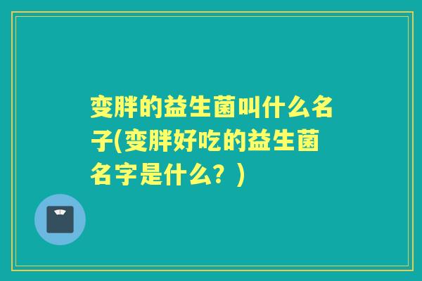 变胖的益生菌叫什么名子(变胖好吃的益生菌名字是什么？)