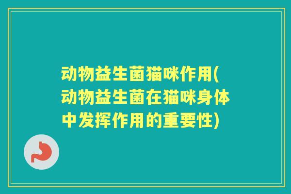 动物益生菌猫咪作用(动物益生菌在猫咪身体中发挥作用的重要性)