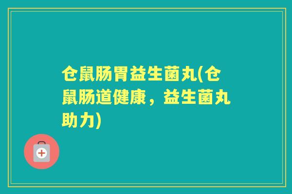 仓鼠肠胃益生菌丸(仓鼠肠道健康，益生菌丸助力)