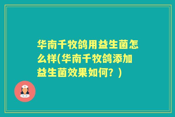 华南千牧鸽用益生菌怎么样(华南千牧鸽添加益生菌效果如何？)