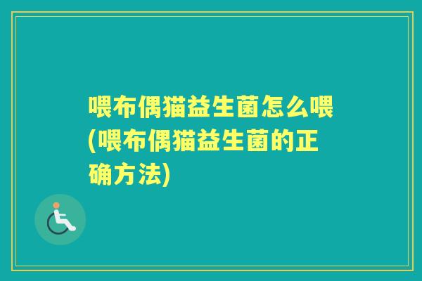 喂布偶猫益生菌怎么喂(喂布偶猫益生菌的正确方法)