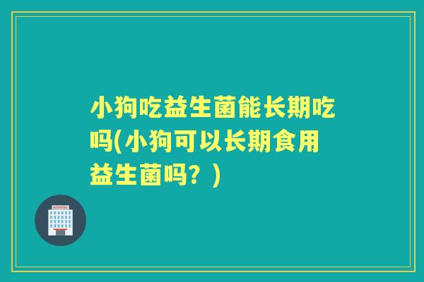 小狗吃益生菌能长期吃吗(小狗可以长期食用益生菌吗？)