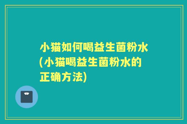 小猫如何喝益生菌粉水(小猫喝益生菌粉水的正确方法) 小猫如何喝益生菌粉水(小猫喝益生菌粉水的正确方法)