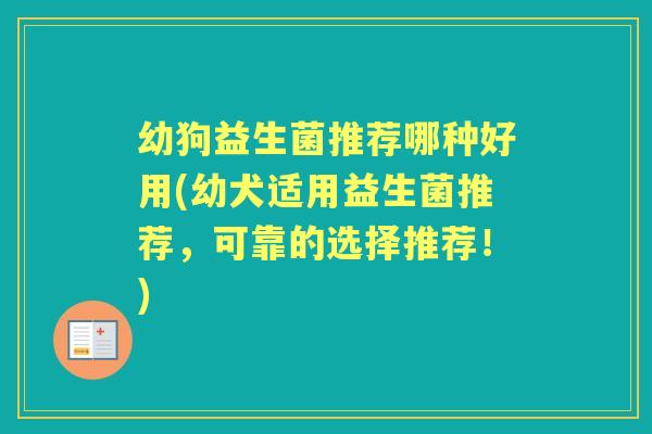 幼狗益生菌推荐哪种好用(幼犬适用益生菌推荐,可靠的选择推荐!) 幼狗益生菌推荐哪种好用(幼犬适用益生菌推荐,可靠的选择推荐!)