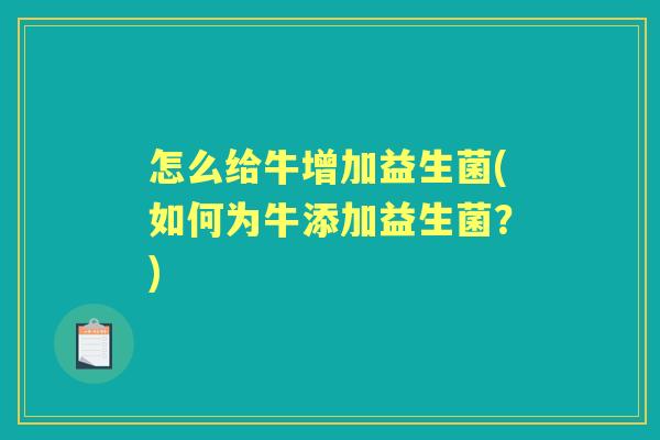 怎么给牛增加益生菌(如何为牛添加益生菌？)