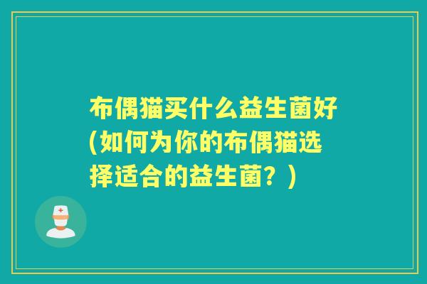 布偶猫买什么益生菌好(如何为你的布偶猫选择适合的益生菌？)