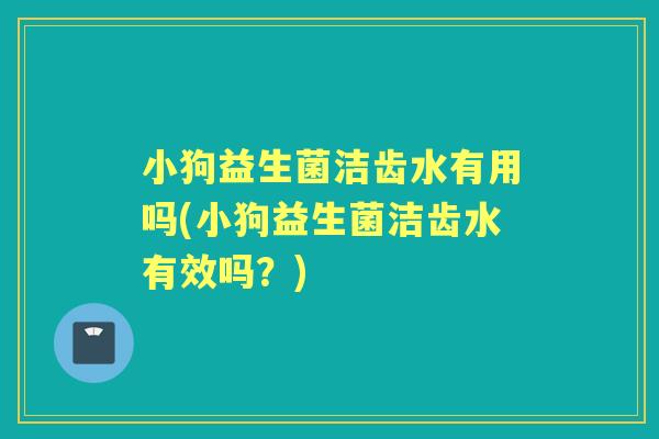 小狗益生菌洁齿水有用吗(小狗益生菌洁齿水有效吗?) 小狗益生菌洁齿水有用吗(小狗益生菌洁齿水有效吗?)
