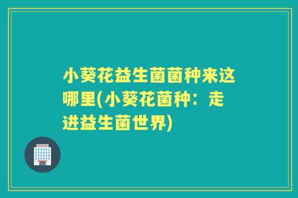小葵花益生菌菌种来这哪里(小葵花菌种：走进益生菌世界)