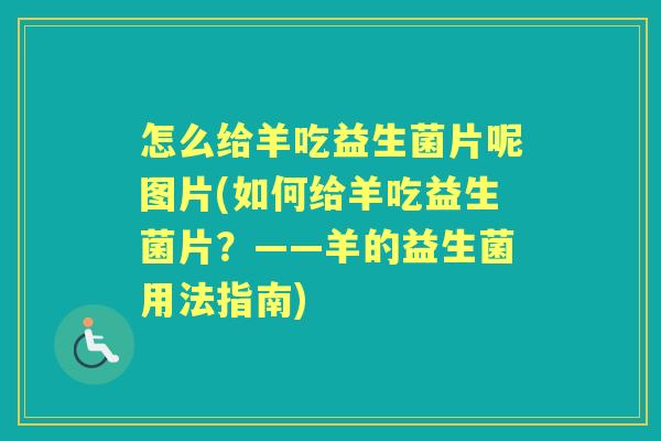 怎么给羊吃益生菌片呢图片(如何给羊吃益生菌片？——羊的益生菌用法指南)
