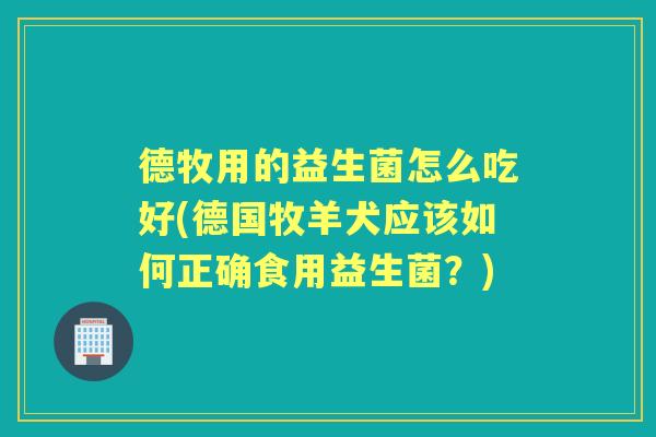 德牧用的益生菌怎么吃好(德国牧羊犬应该如何正确食用益生菌?) 德牧用的益生菌怎么吃好(德国牧羊犬应该如何正确食用益生菌?)