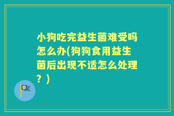 小狗吃完益生菌难受吗怎么办(狗狗食用益生菌后出现不适怎么处理?) 小狗吃完益生菌难受吗怎么办(狗狗食用益生菌后出现不适怎么处理?)