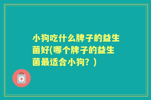 小狗吃什么牌子的益生菌好(哪个牌子的益生菌适合小狗?) 小狗吃什么牌子的益生菌好(哪个牌子的益生菌适合小狗?)