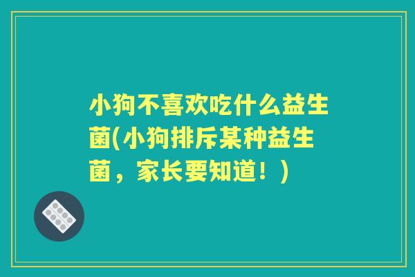 小狗不喜欢吃什么益生菌(小狗排斥某种益生菌,家长要知道!) 小狗不喜欢吃什么益生菌(小狗排斥某种益生菌,家长要知道!)