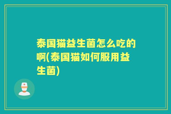 泰国猫益生菌怎么吃的啊(泰国猫如何服用益生菌) 泰国猫益生菌怎么吃的啊(泰国猫如何服用益生菌)