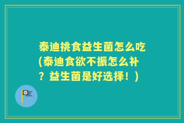 泰迪挑食益生菌怎么吃(泰迪不振怎么补?益生菌是好选择!) 泰迪挑食益生菌怎么吃(泰迪不振怎么补?益生菌是好选择!)