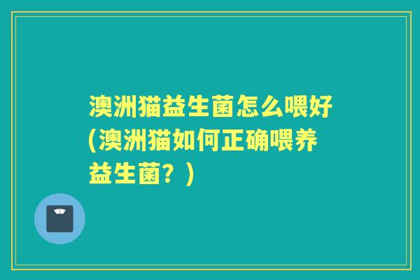 澳洲猫益生菌怎么喂好(澳洲猫如何正确喂养益生菌?) 澳洲猫益生菌怎么喂好(澳洲猫如何正确喂养益生菌?)