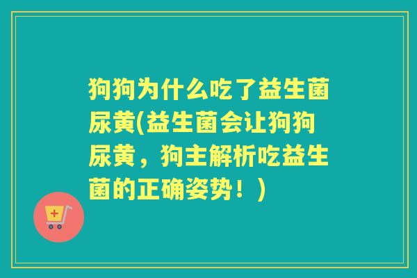 狗狗为什么吃了益生菌尿黄(益生菌会让狗狗尿黄,狗主解析吃益生菌的正确姿势!) 狗狗为什么吃了益生菌尿黄(益生菌会让狗狗尿黄,狗主解析吃益生菌的正确姿势!)