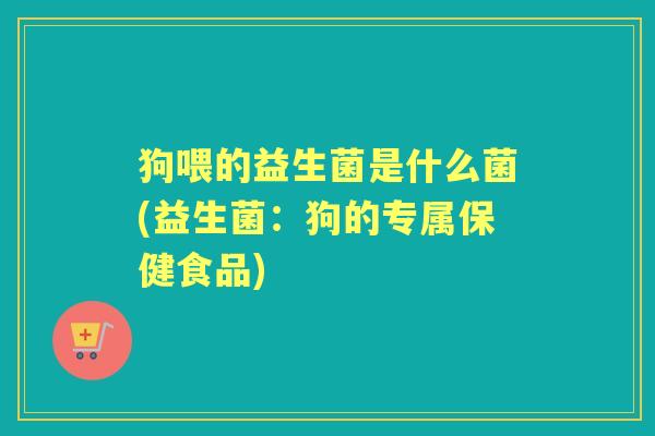 狗喂的益生菌是什么菌(益生菌：狗的专属保健食品)
