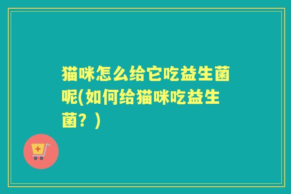 猫咪怎么给它吃益生菌呢(如何给猫咪吃益生菌？)