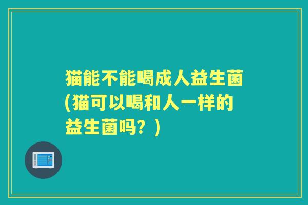 猫能不能喝成人益生菌(猫可以喝和人一样的益生菌吗?) 猫能不能喝成人益生菌(猫可以喝和人一样的益生菌吗?)