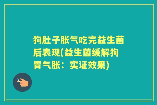狗肚子吃完益生菌后表现(益生菌缓解狗胃气胀:实证效果) 狗肚子吃完益生菌后表现(益生菌缓解狗胃气胀:实证效果)