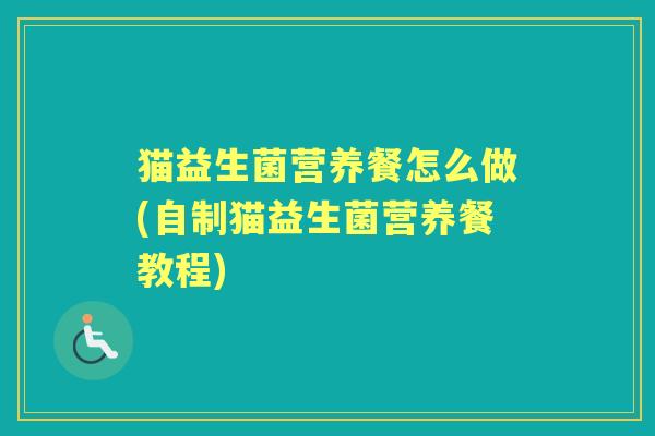 猫益生菌营养餐怎么做(自制猫益生菌营养餐教程)