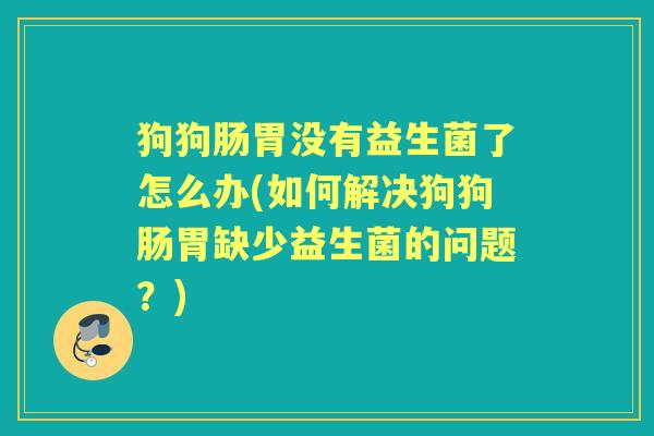 狗狗肠胃没有益生菌了怎么办(如何解决狗狗肠胃缺少益生菌的问题？)