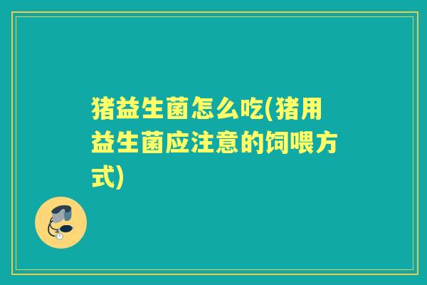 猪益生菌怎么吃(猪用益生菌应注意的饲喂方式)