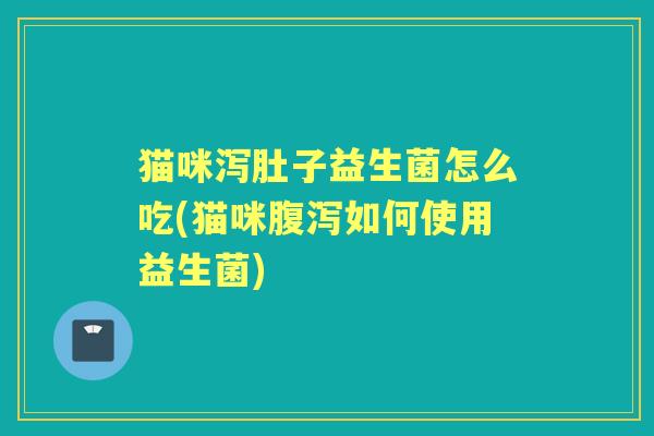 猫咪泻肚子益生菌怎么吃(猫咪如何使用益生菌) 猫咪泻肚子益生菌怎么吃(猫咪如何使用益生菌)