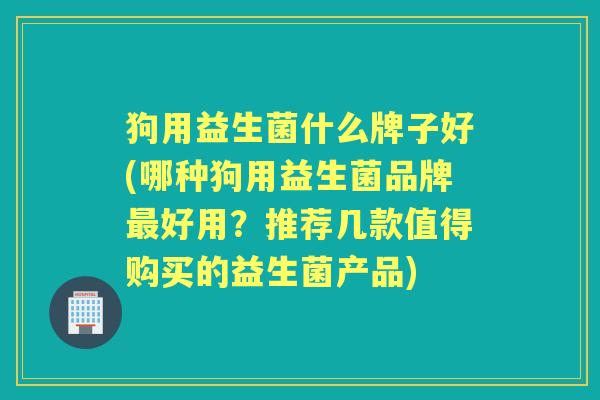 狗用益生菌什么牌子好(哪种狗用益生菌品牌好用?推荐几款值得购买的益生菌产品) 狗用益生菌什么牌子好(哪种狗用益生菌品牌好用?推荐几款值得购买的益生菌产品)