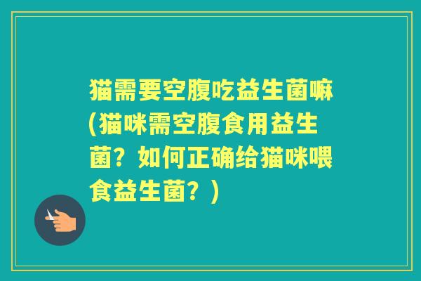猫需要空腹吃益生菌嘛(猫咪需空腹食用益生菌?如何正确给猫咪喂食益生菌?) 猫需要空腹吃益生菌嘛(猫咪需空腹食用益生菌?如何正确给猫咪喂食益生菌?)