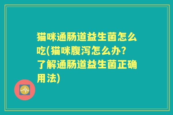 猫咪通肠道益生菌怎么吃(猫咪怎么办?了解通肠道益生菌正确用法) 猫咪通肠道益生菌怎么吃(猫咪怎么办?了解通肠道益生菌正确用法)