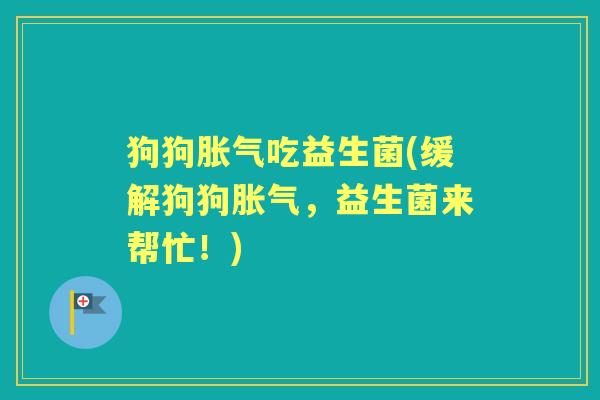 狗狗吃益生菌(缓解狗狗,益生菌来帮忙!) 狗狗吃益生菌(缓解狗狗,益生菌来帮忙!)