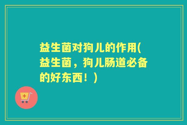 益生菌对狗儿的作用(益生菌,狗儿肠道必备的好东西!) 益生菌对狗儿的作用(益生菌,狗儿肠道必备的好东西!)